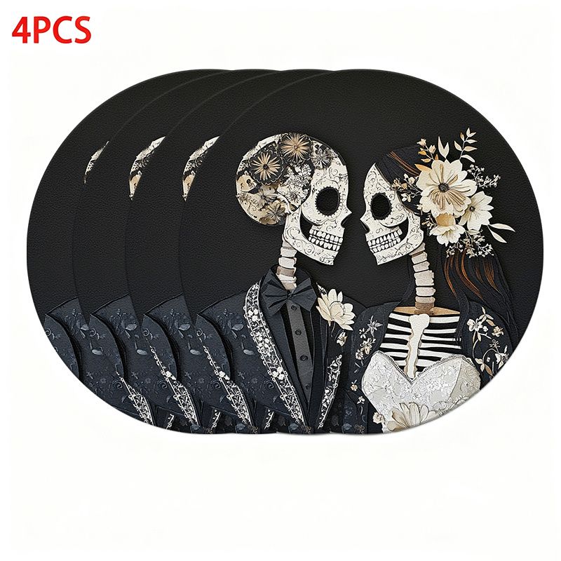 Halloween Skeleton Decoration - VIKAMA Retro Flower Wedding Skeleton Couple