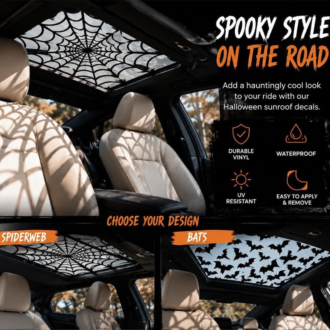 Car Sunroof Stickers Halloween - огляд і ціна Spider Web Halloween Decoration