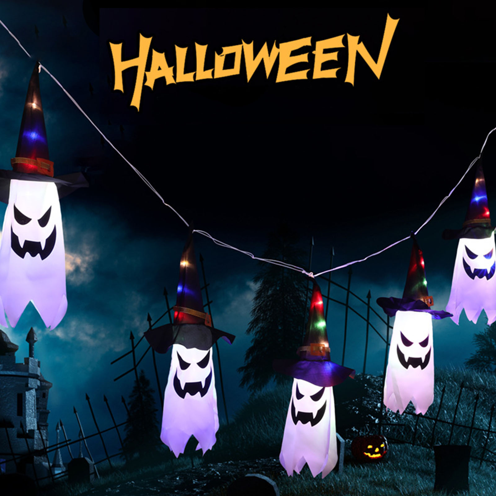Halloween Decorative Lights Ha - огляд і ціна Halloween Led String Lights Orange