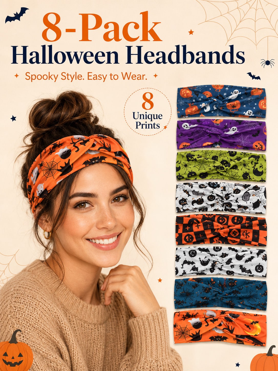 8/4/1 Pcs Halloween Headbands  - огляд і ціна Spider Web Halloween Decoration