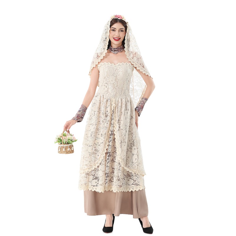 Women Vintage Lace Maxi Dress  - огляд і ціна Halloween Costume Adult