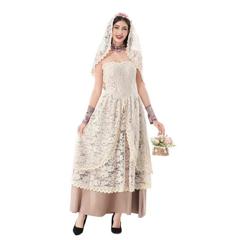 Women Vintage Lace Maxi Dress  - огляд і ціна Halloween Costume Adult