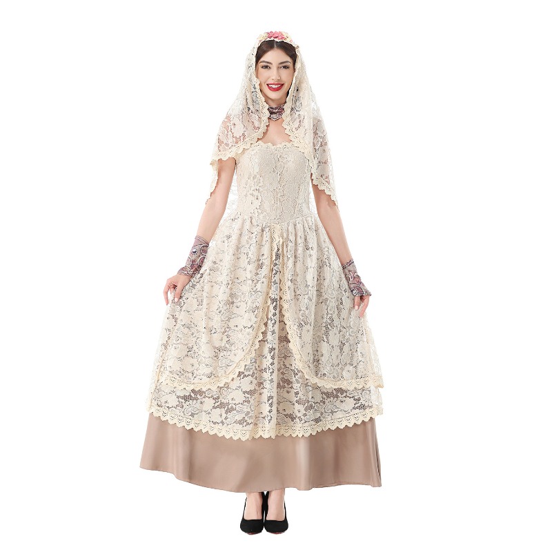 Women Vintage Lace Maxi Dress  - огляд і ціна Halloween Costume Adult