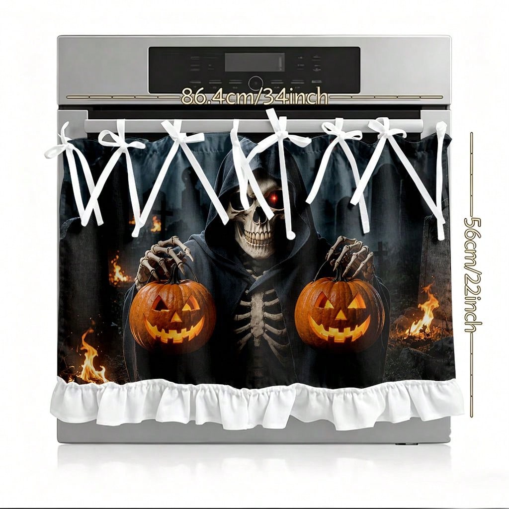 1 Piece Kitchen Stove Curtain  - огляд і ціна Pumpkin Lantern Halloween