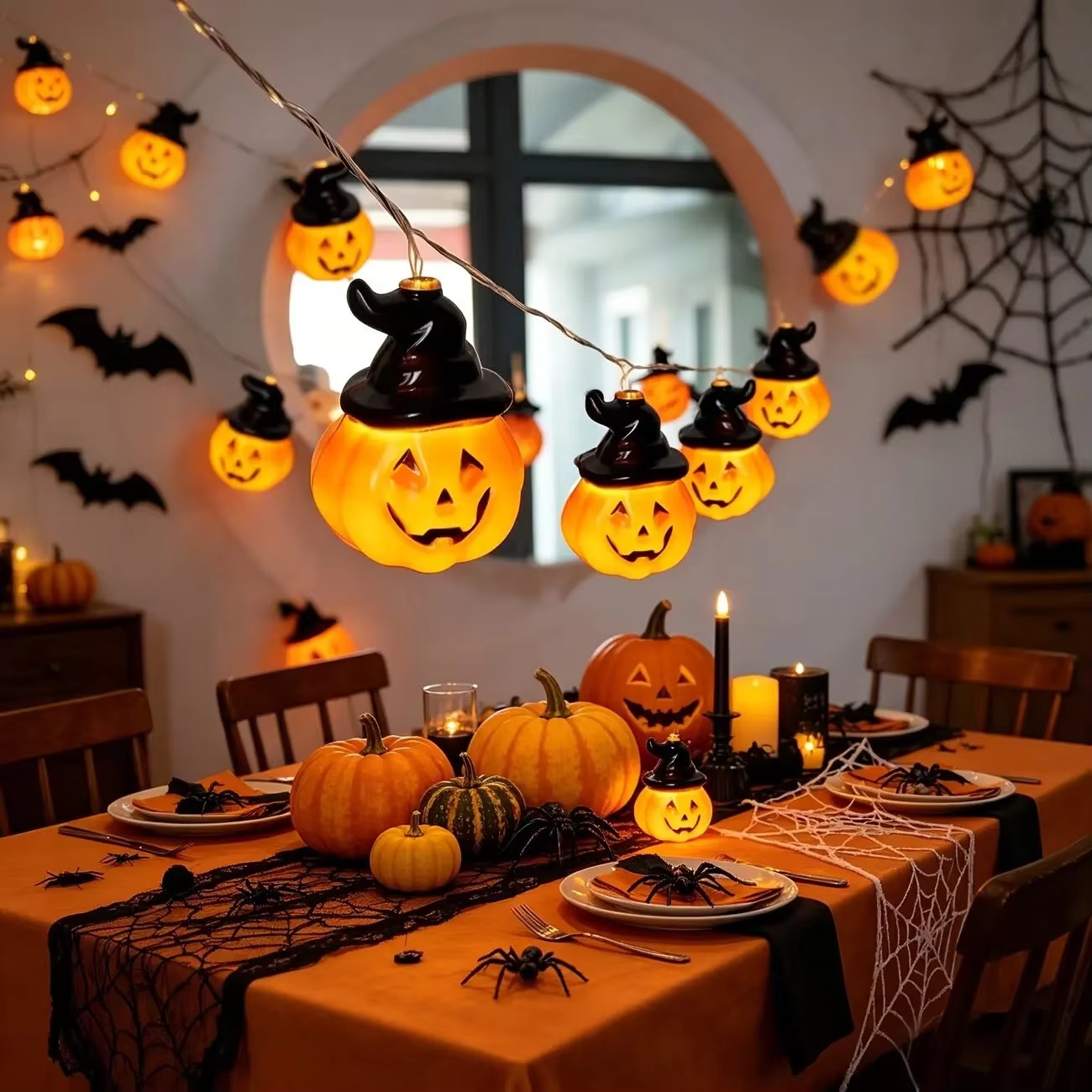 Witch Hat Pumpkin Fairy String - огляд і ціна Halloween Led String Lights Orange