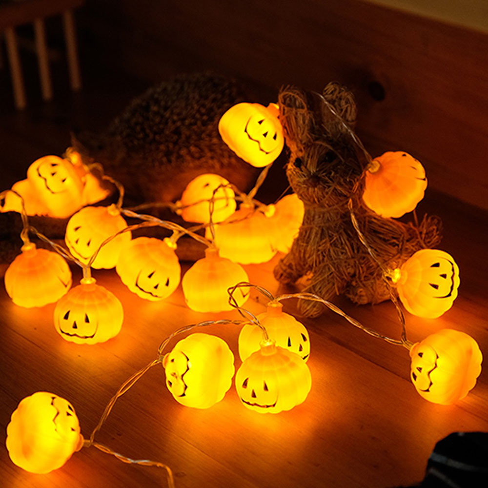 Halloween 3D Pumpkin LED Strin - огляд і ціна Halloween Led String Lights Orange