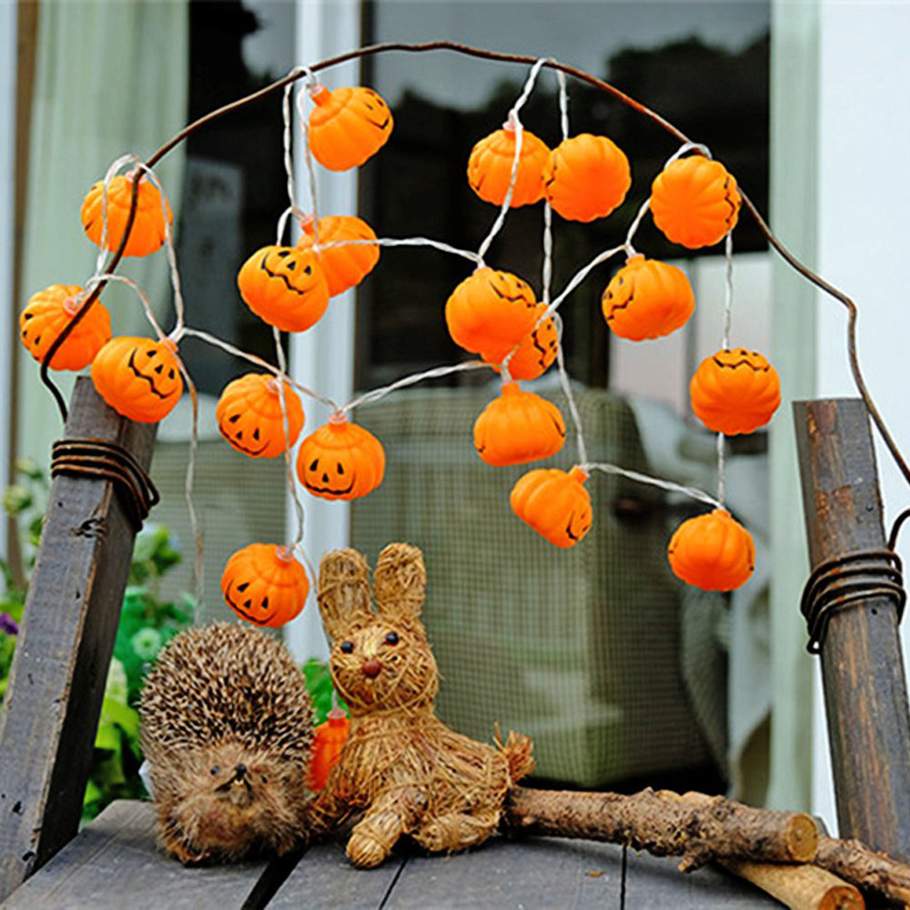 Halloween 3D Pumpkin LED Strin - огляд і ціна Halloween Led String Lights Orange