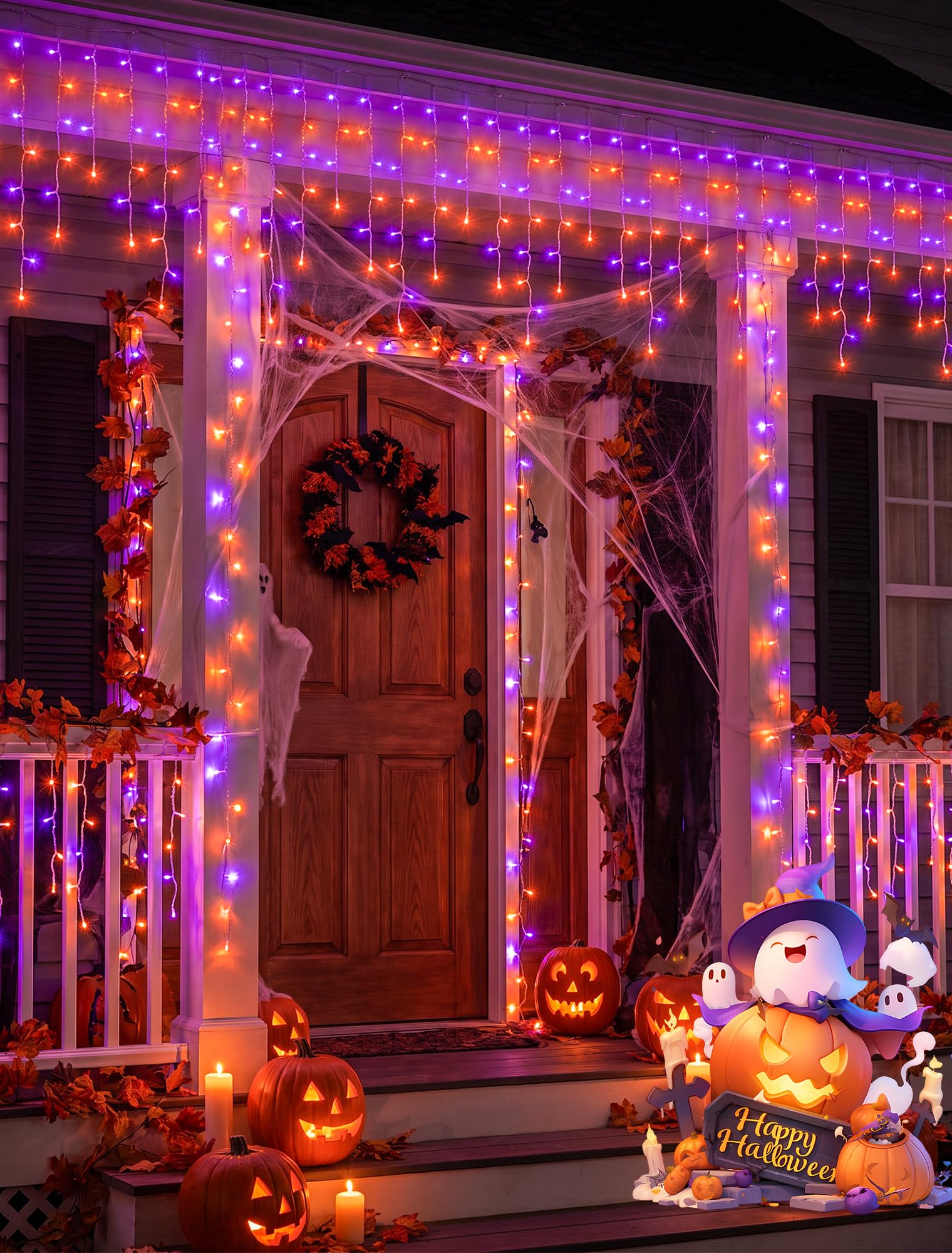 Halloween Icicle Lights Outdoo - огляд і ціна Halloween Led String Lights Orange