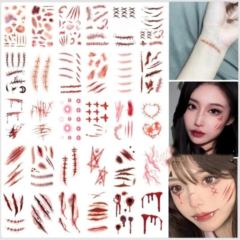 30pcs Halloween Tattoo Sticker - огляд і ціна Spider Web Halloween Decoration