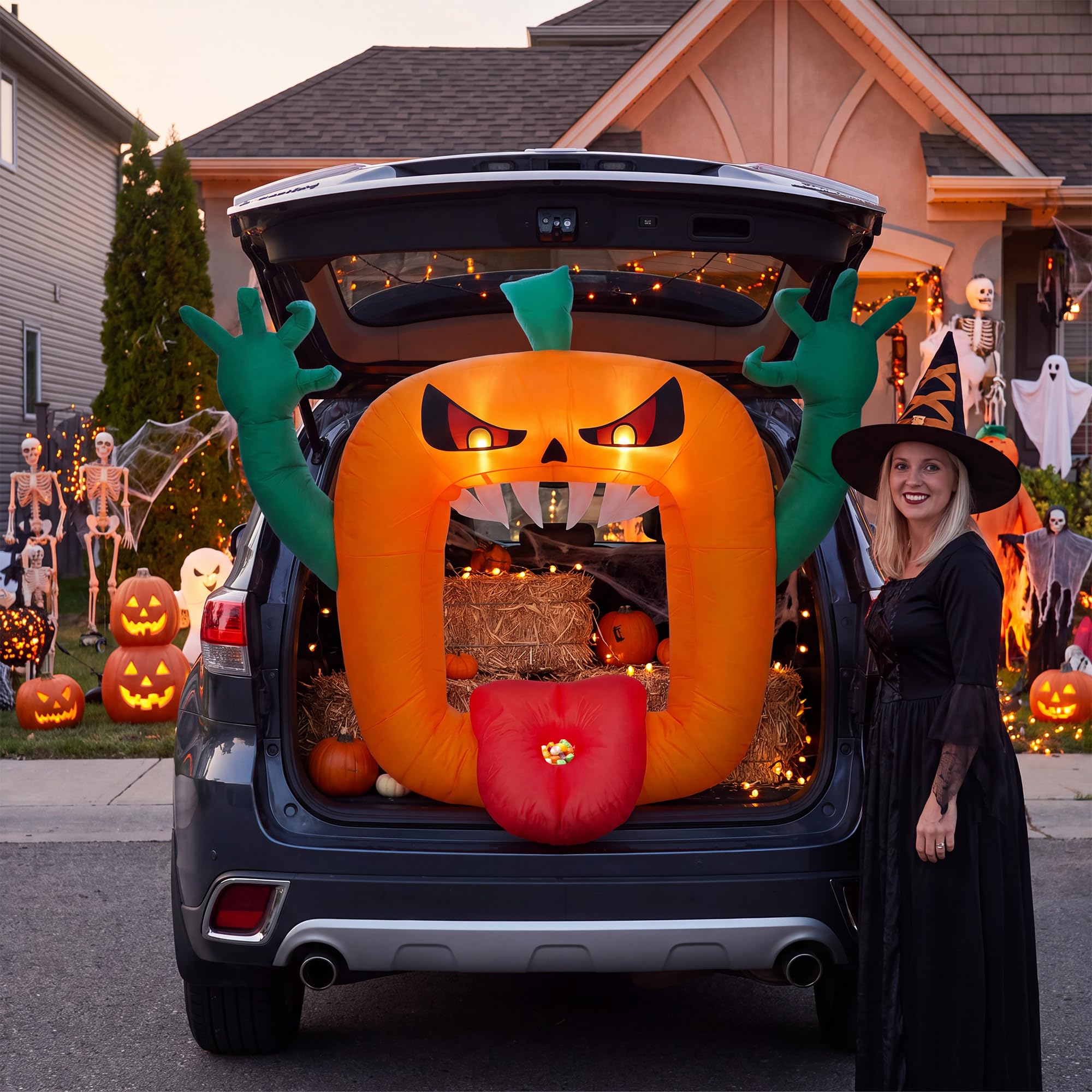 6FT Halloween Inflatables Scar - огляд і ціна Halloween Pumpkin Decor Led