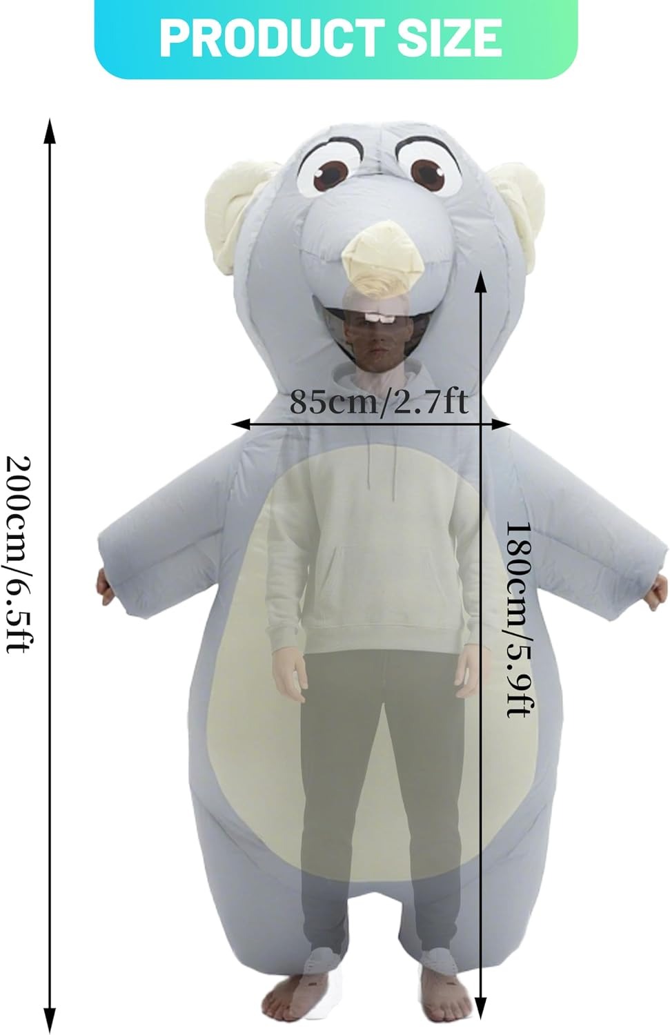 Inflatable Mouse Costume for A - огляд і ціна Halloween Costume Adult