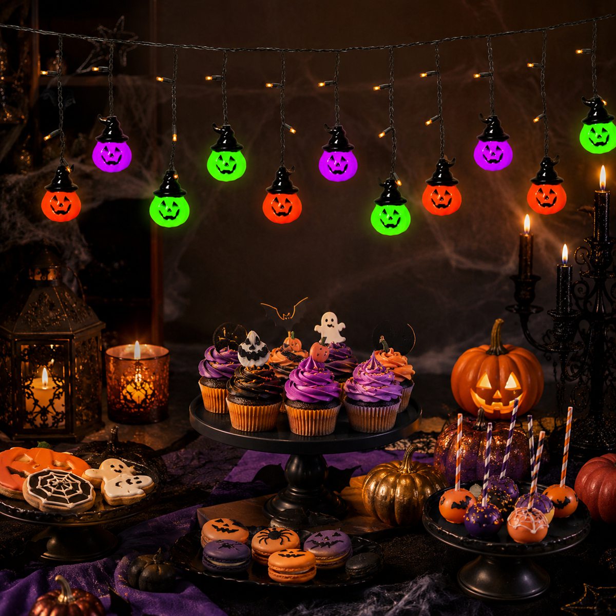 1pc Halloween Horrible 10 Witc - огляд і ціна Halloween Led String Lights Orange