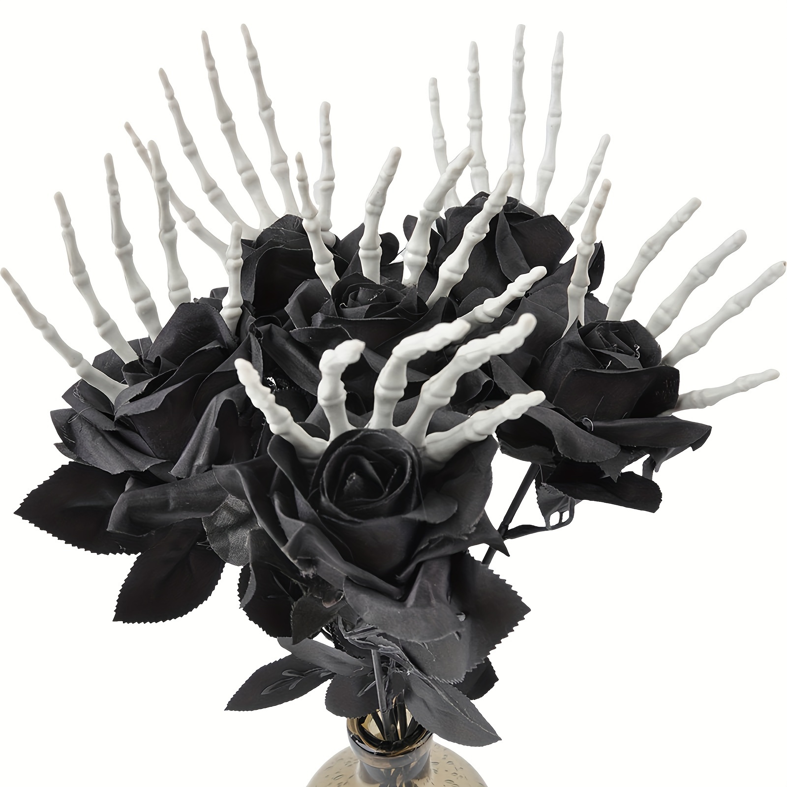 Plastic Black Artificial Roses - огляд і ціна Halloween Skeleton Decoration