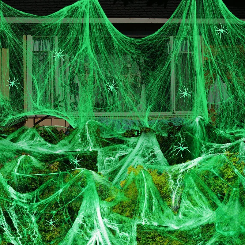 1-5Sets Halloween Glow in The  - огляд і ціна Spider Web Halloween Decoration